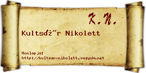 Kultsár Nikolett névjegykártya